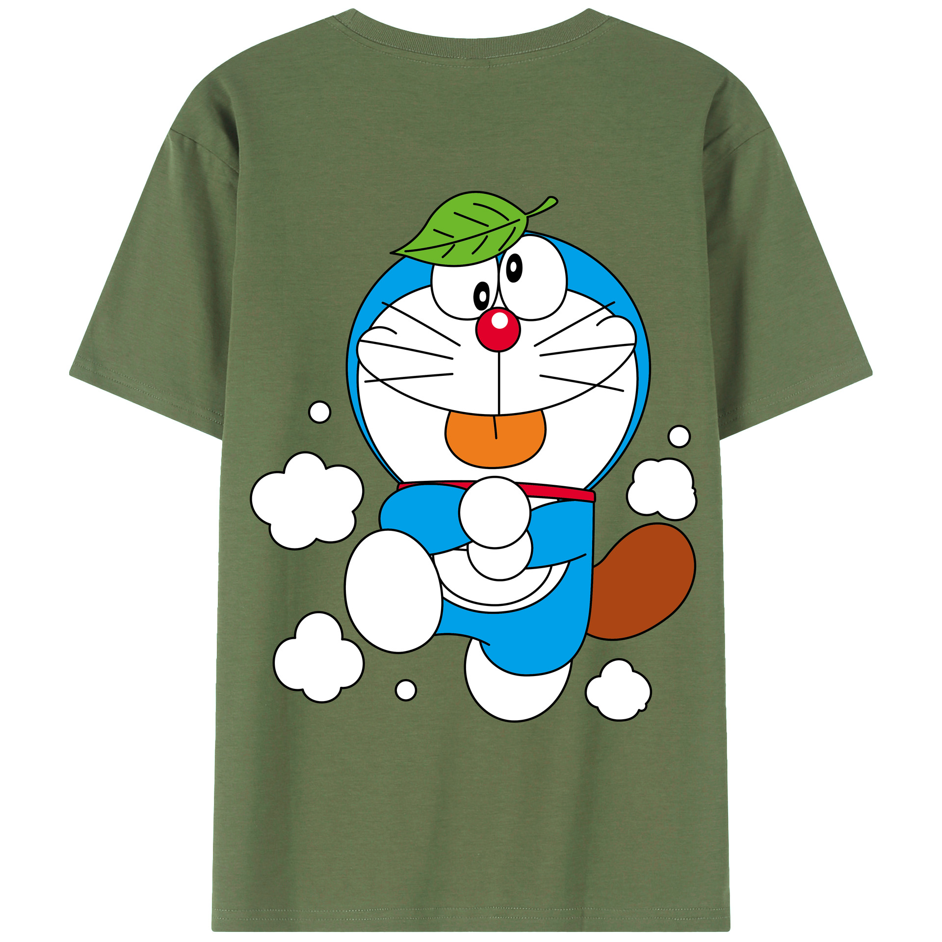 （画像用） ドラえもん Doraemon 綿100％ メンズ半袖Tシャツ（バックプリント） 通気性